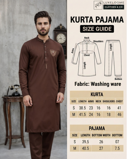 Washing Ware Brown Kurta & Pajama