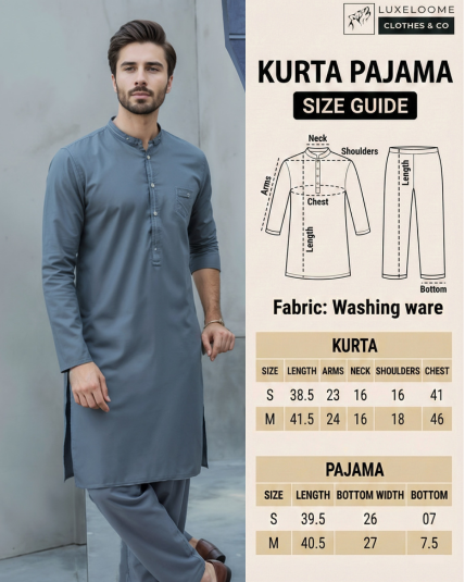 Washing Ware Ice Blue Kurta & Pajama