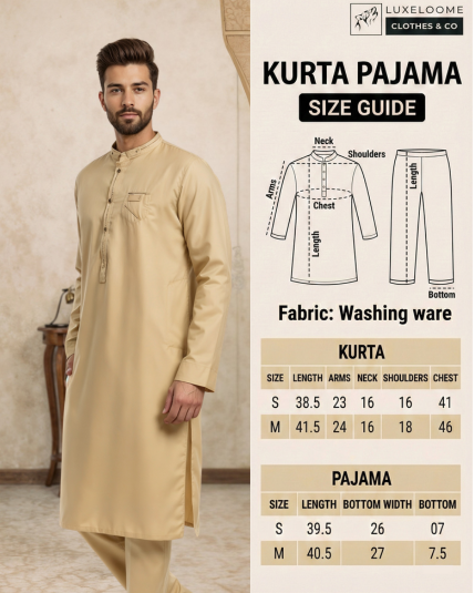 Washing Ware Beige Kurta & Pajama